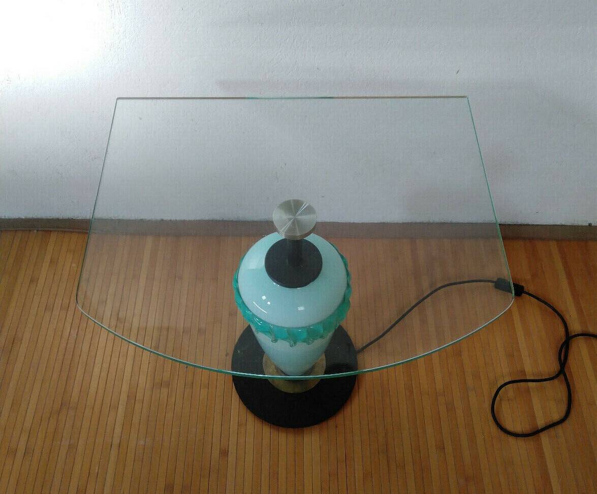 Lampe guéridon en verre de Murano Italie