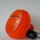 Orange opaline pendant light with metal arch, Design, 1970