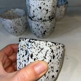6 speckled ceramic coffee cups