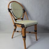 Bistro chair medallion in rattan and scoubidou
