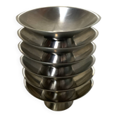 Lot de 6 coupes à glace Guy Degrenne en inox - Made in France