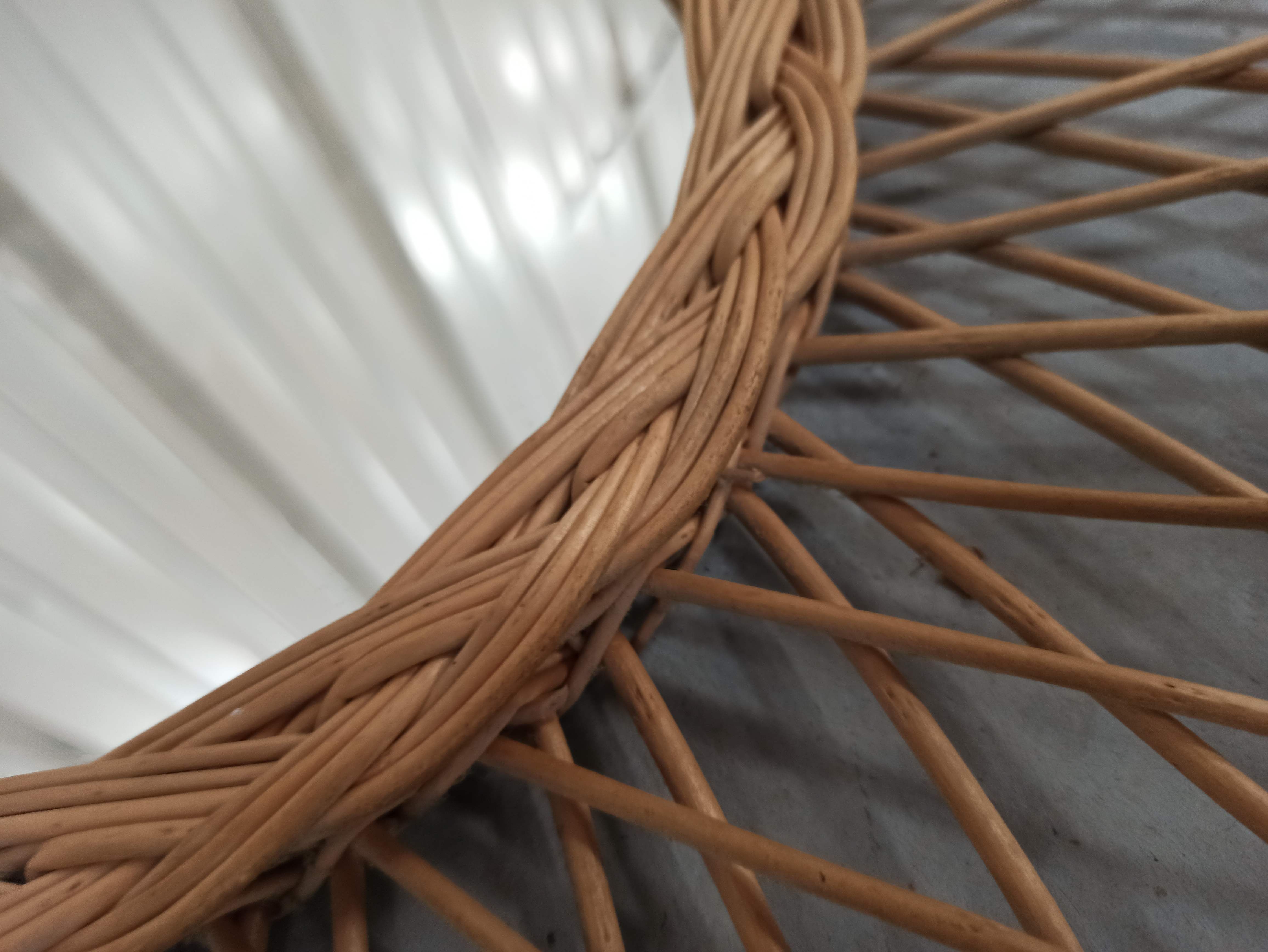 Round rattan sun mirror - 48cm