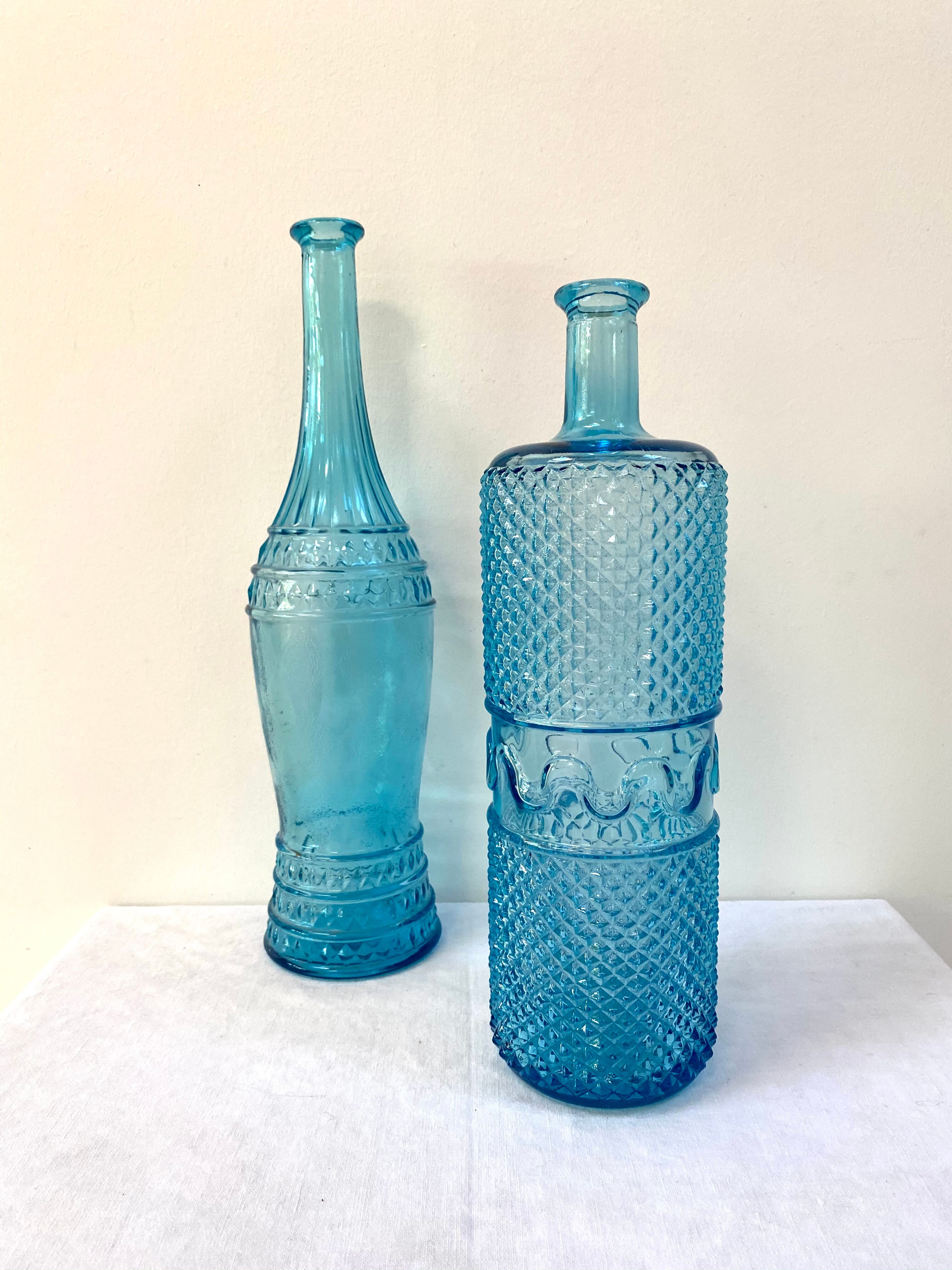 Empoli carafe in blue-turquoise glass