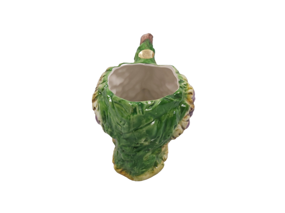 Pichet raisins en faïence peint main