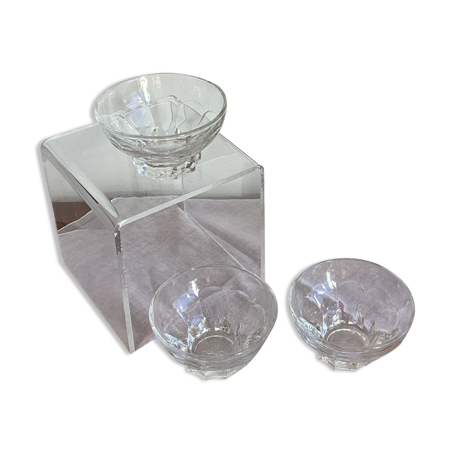 Lot de 3 coupelles publicitaires Huilor vintage