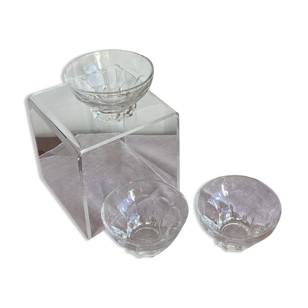 Lot de 3 coupelles publicitaires Huilor vintage