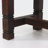 Antique Handcarved Solid Tropical Wooden Dining Table 1920s