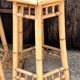 Two high bamboo stools – hexagonal top, vintage, 1970s