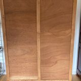 Armoire bois et rotin 1950