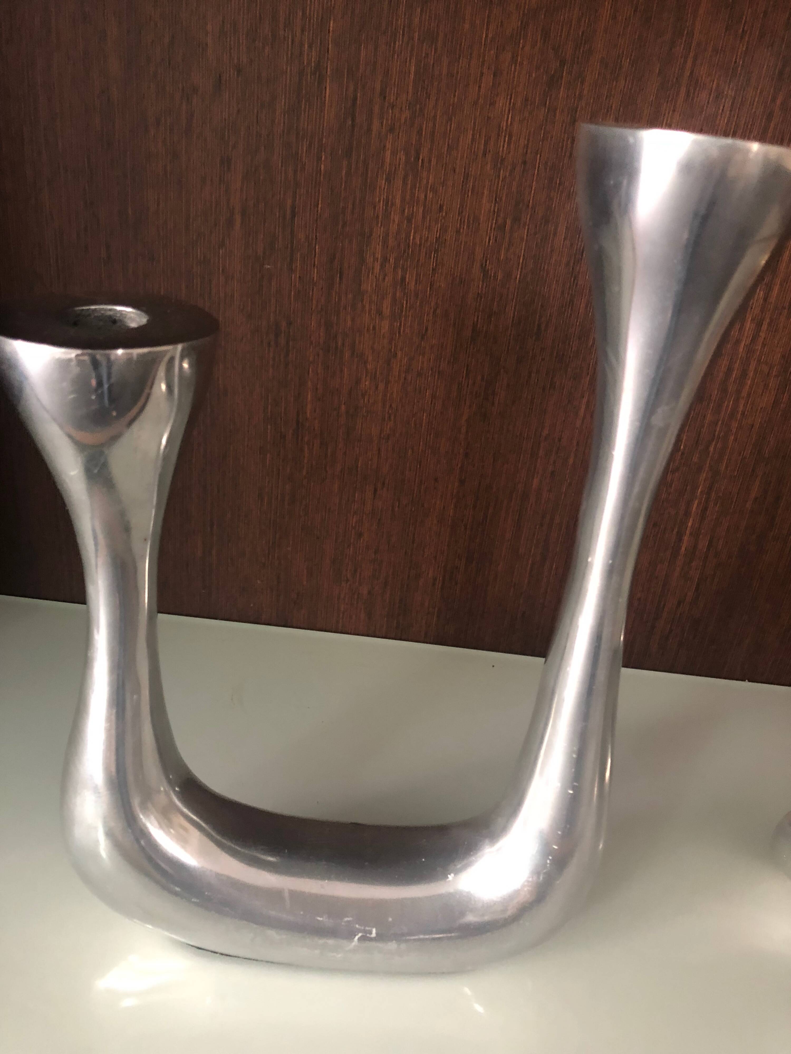 Cast aluminum candlesticks