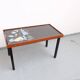 Side table/plant stand in 60s/70s style, made of teak, retro/vintage style.