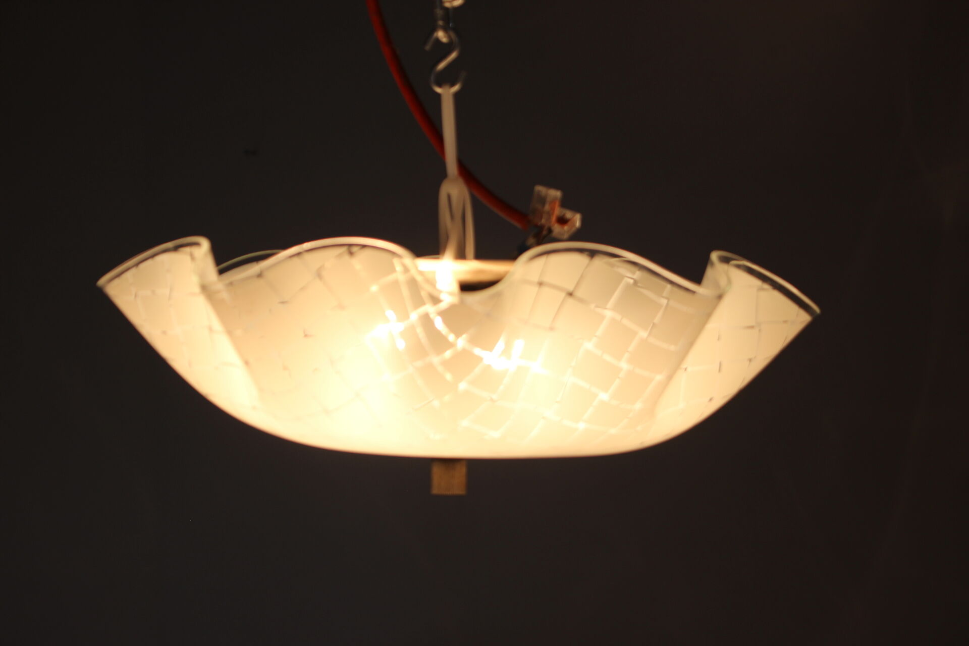 1970s Glass Pendant Lamp, Czechoslovakia
