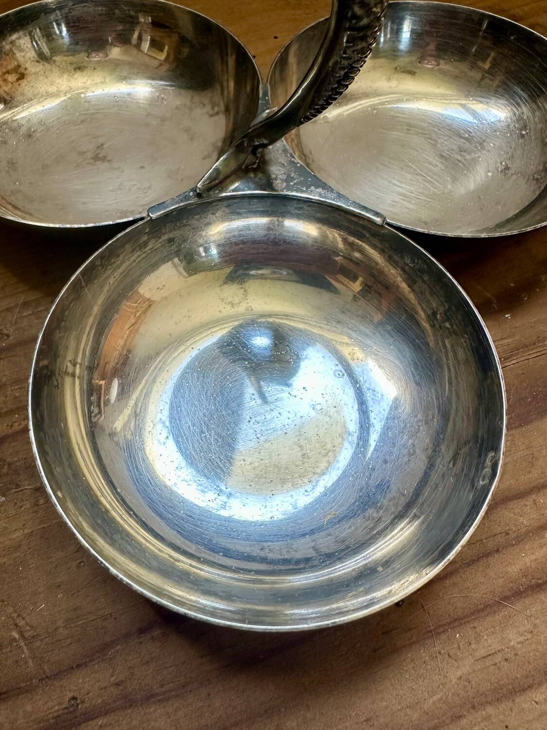 Old metal servant, silver Old metal servant, silver