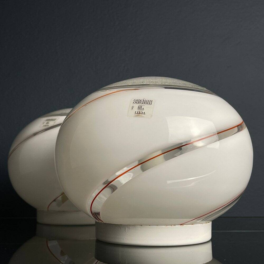 Murano glass table lamps Vetri Murano 004, Italy, 1970s, set of 2