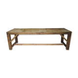 Antique vintage rustic large pine dining table old workbench