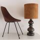 Italian Ceramic Table Lamp by Aldo Londi with Cork Lampshade, 1960