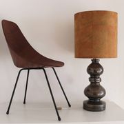 Italian Ceramic Table Lamp by Aldo Londi with Cork Lampshade, 1960