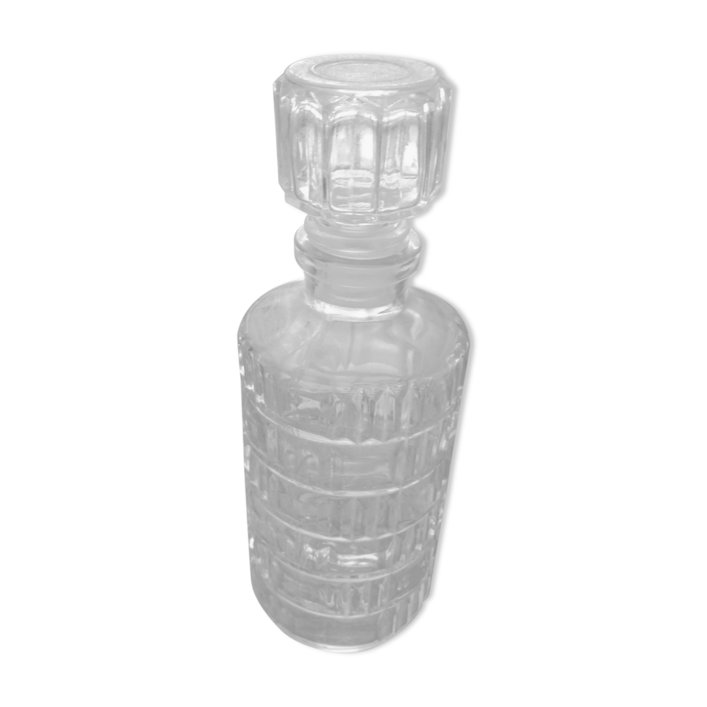 Cylindrical glass decanter Lever 1960