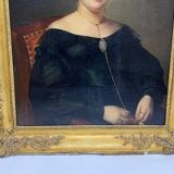 Oil on canvas by charles fournier portrait of femme au camee 1840
