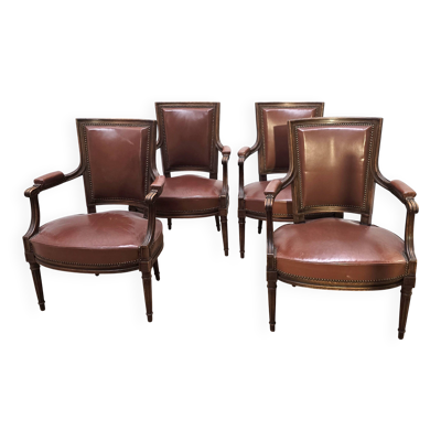 Suite de 4 fauteuils style Empire