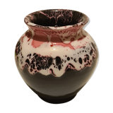 Vallauris black and pink ceramic vase