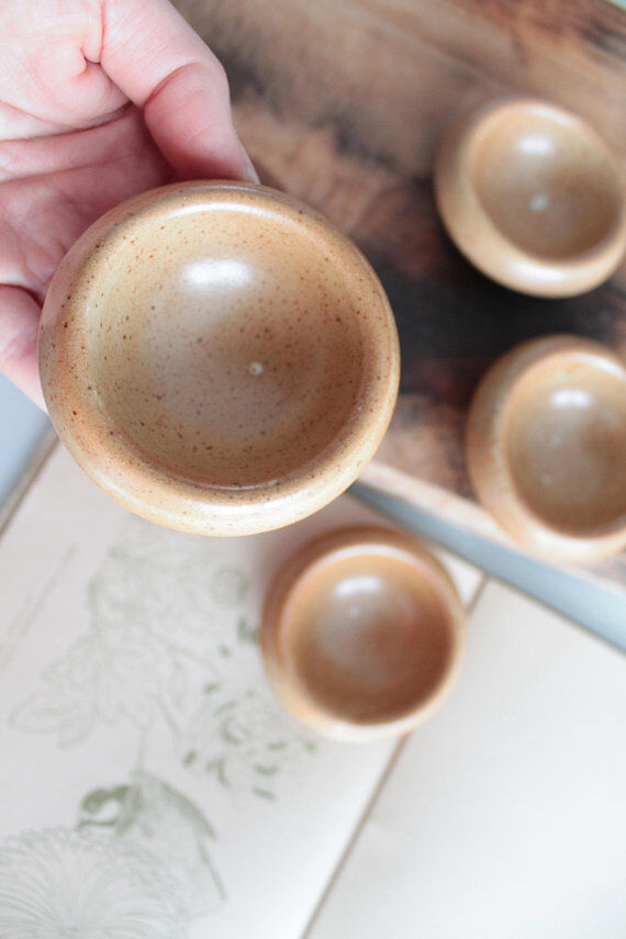 Set of 4 vintage in France stoneware cups