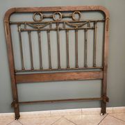 Oak and brass headboard from the 20s-30s