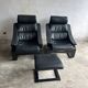 Nelo Kroken 4-piece black leather sofa set, 1970s