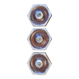Set of 3 Hustadt Leuchten hexagon ceramic wall lights