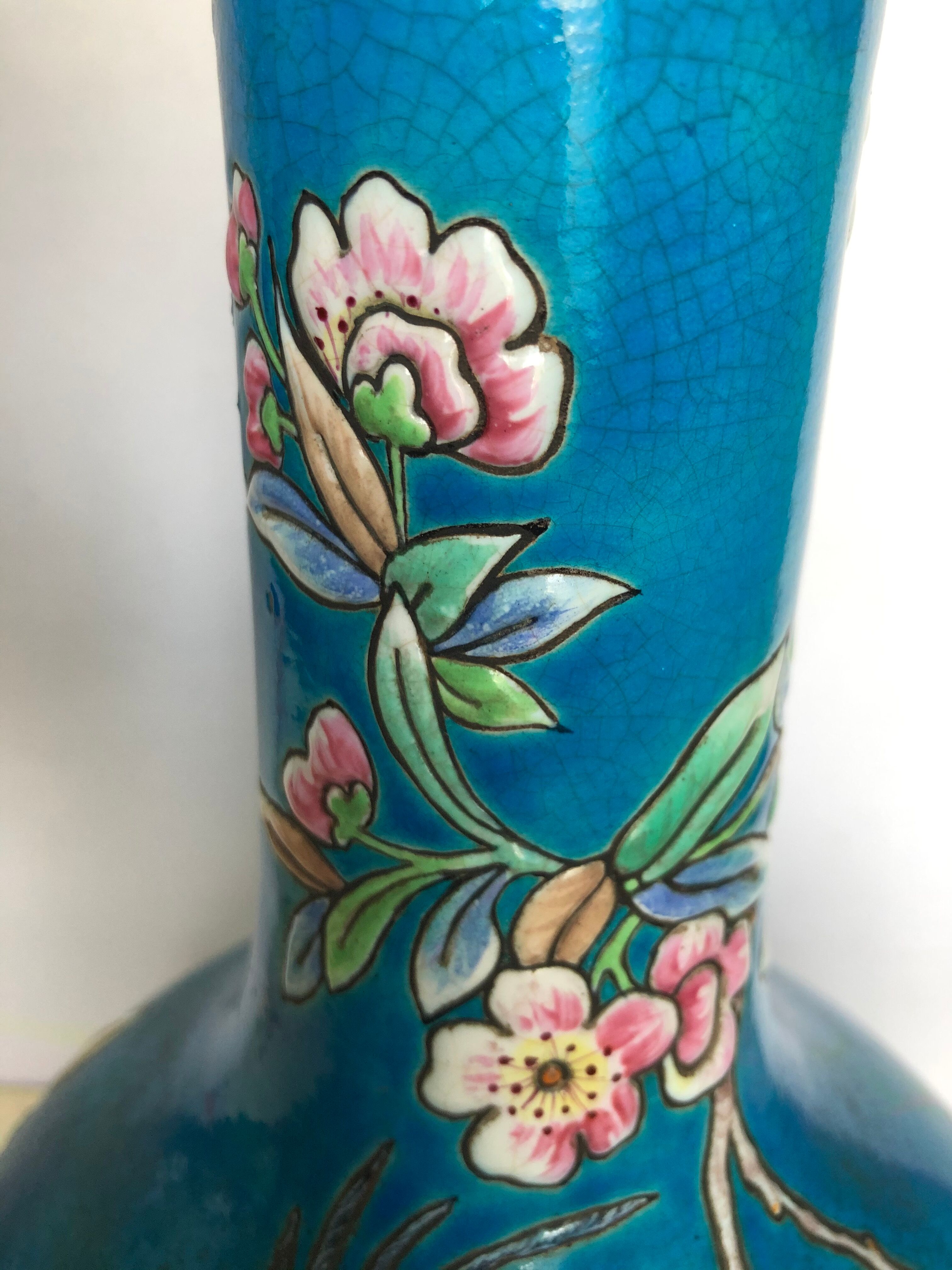 Longwy enamel vase
