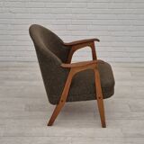 1960s, Danish armchair, furniture wool/cotton fabric, teak wood.