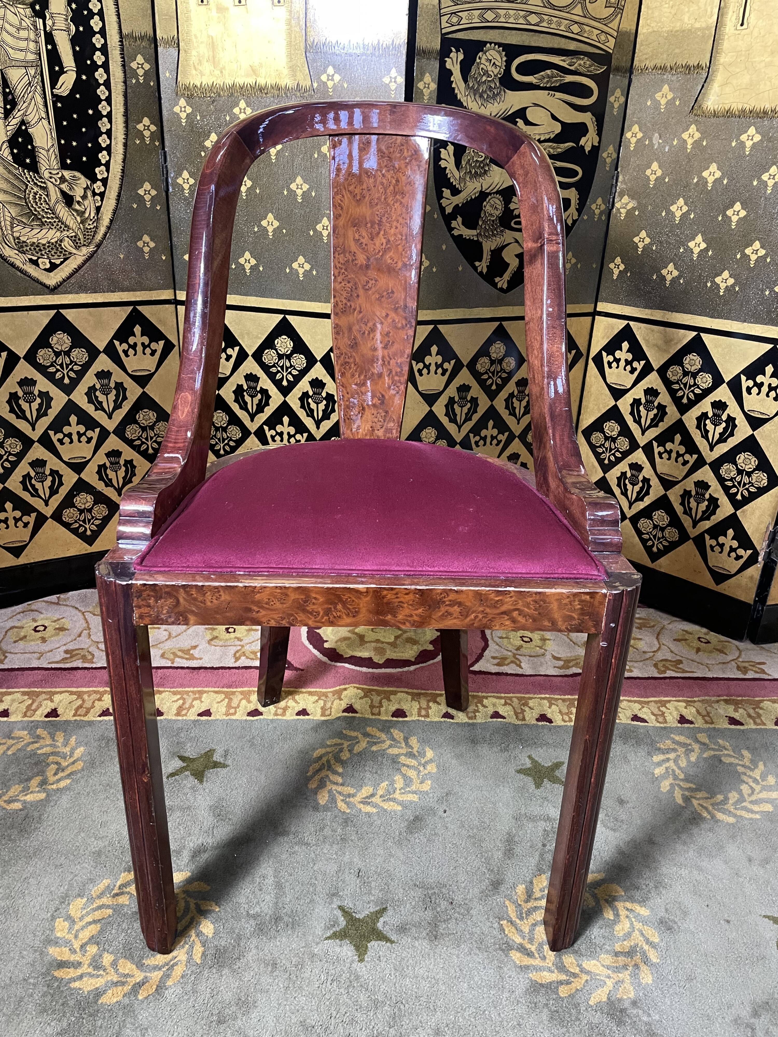 Suite of 6 Art Deco style gondola chairs