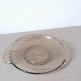 Art Deco clear glass dish. Val Saint Lambert. Belgium