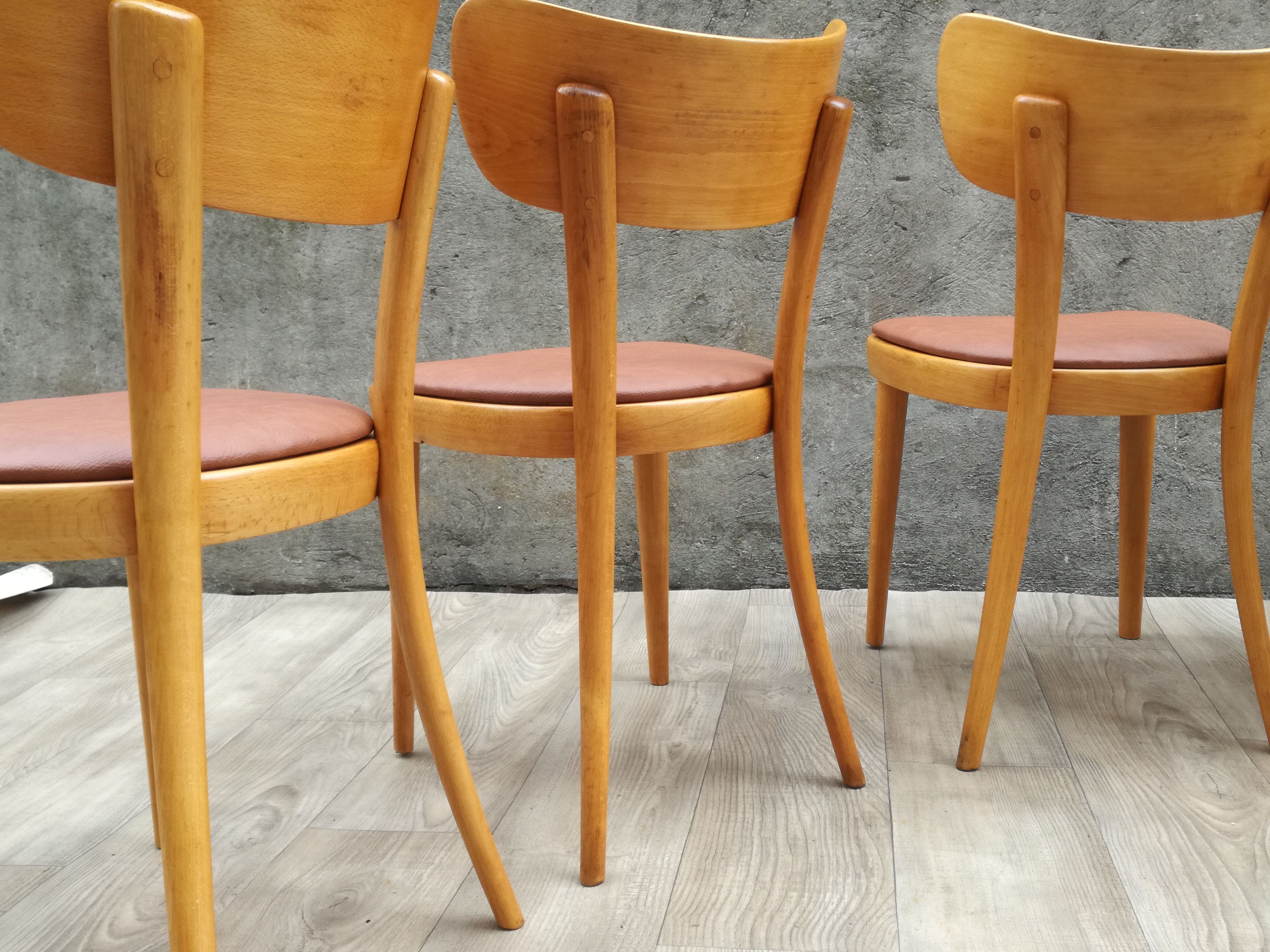 6 thonet chairs in blond wood
