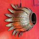 Vintage gold metal flower wall light or ceiling light.
