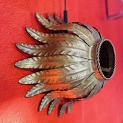 Vintage gold metal flower wall light or ceiling light.
