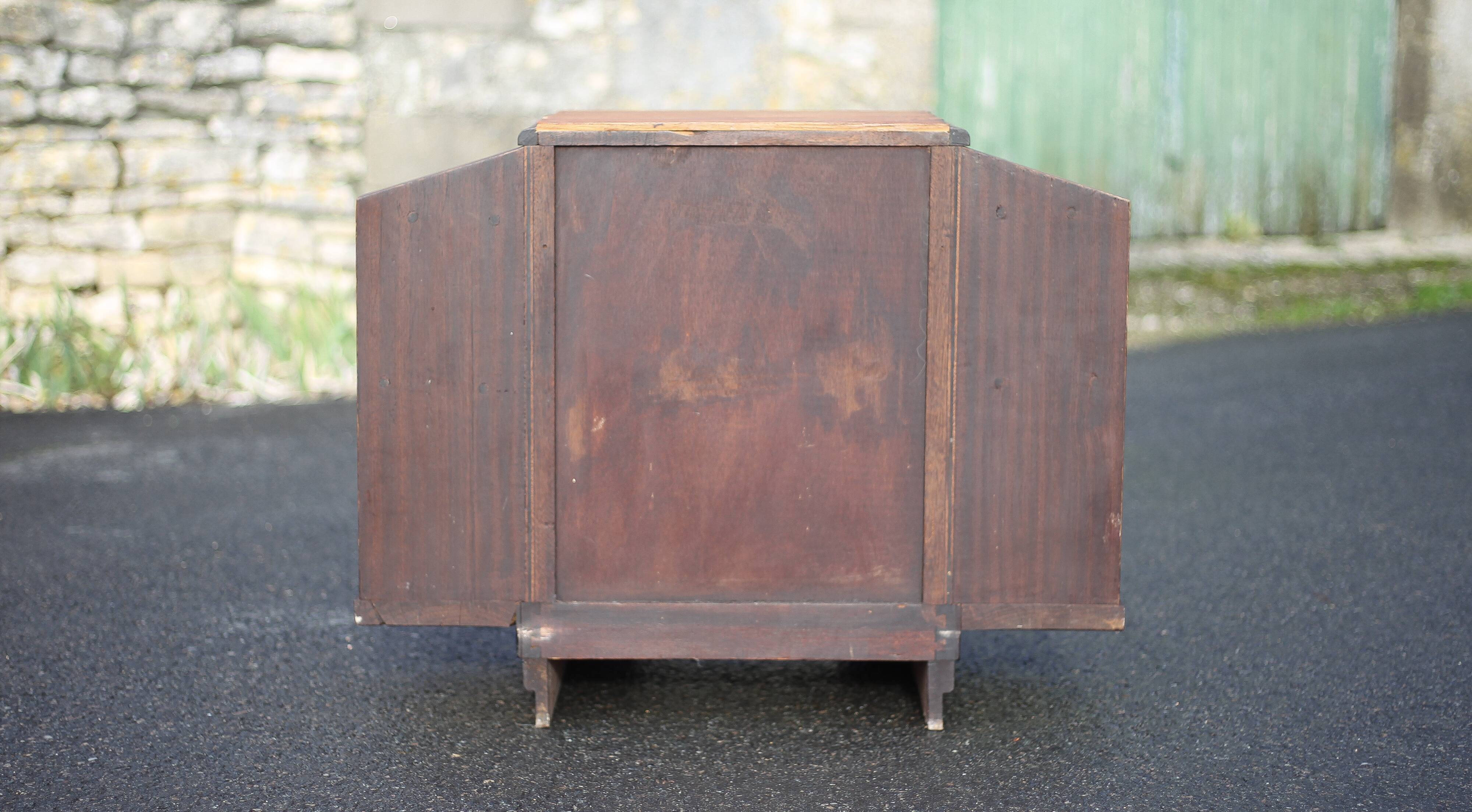 Art Deco wooden bedside table, vintage wooden furniture, side table