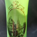 Paire de Vase en opaline verte XIX ème