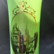 Pair of 19th century green opaline vases
