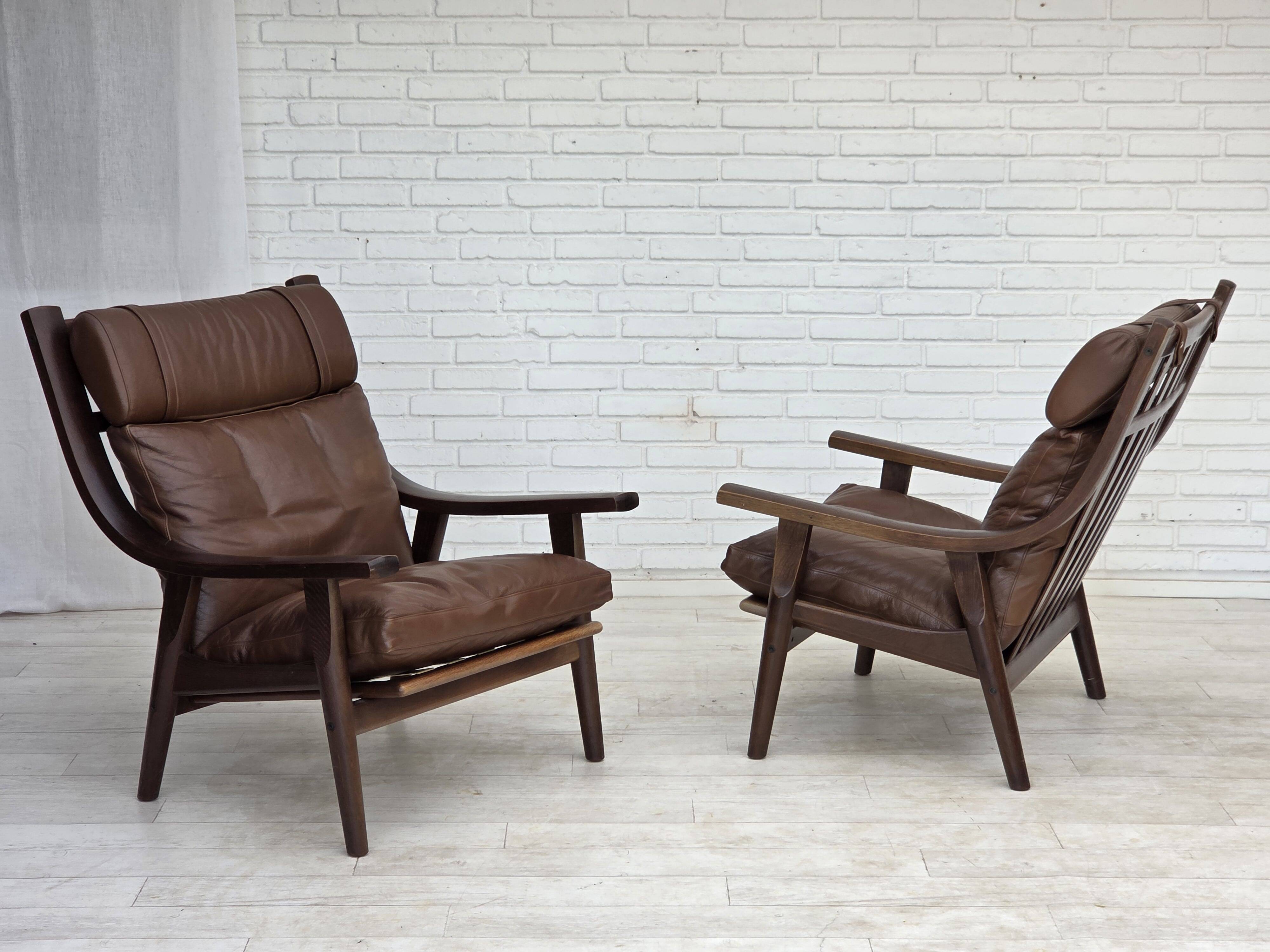 1970s, Danish design by H.J.Wegner, highback armchair, model GE530.