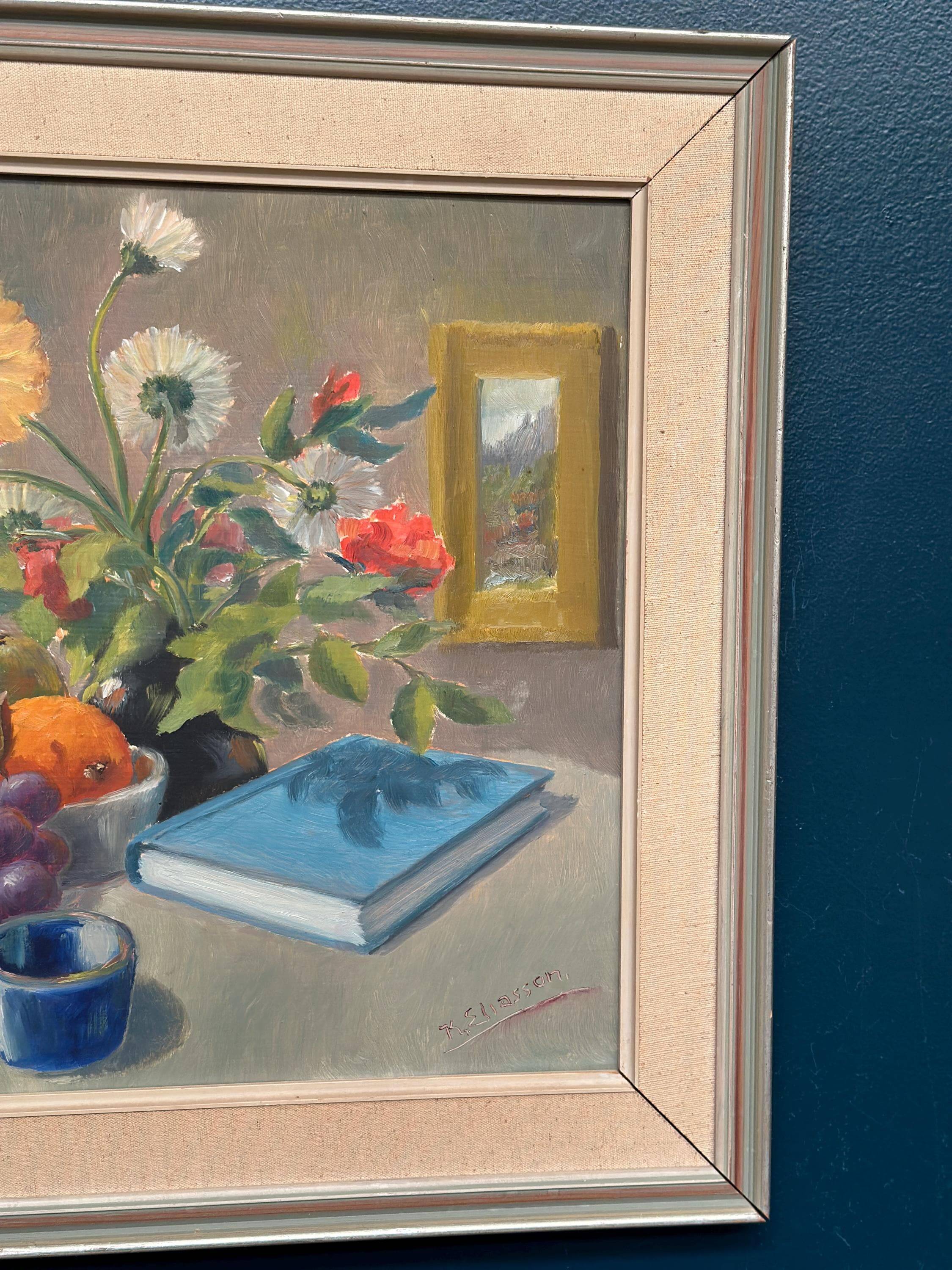 Huile sur toile suédoise – « Nature morte » par K. Eliasson