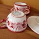 Henriot in Quimper - Set of 2 cups and saucers with a floral design.