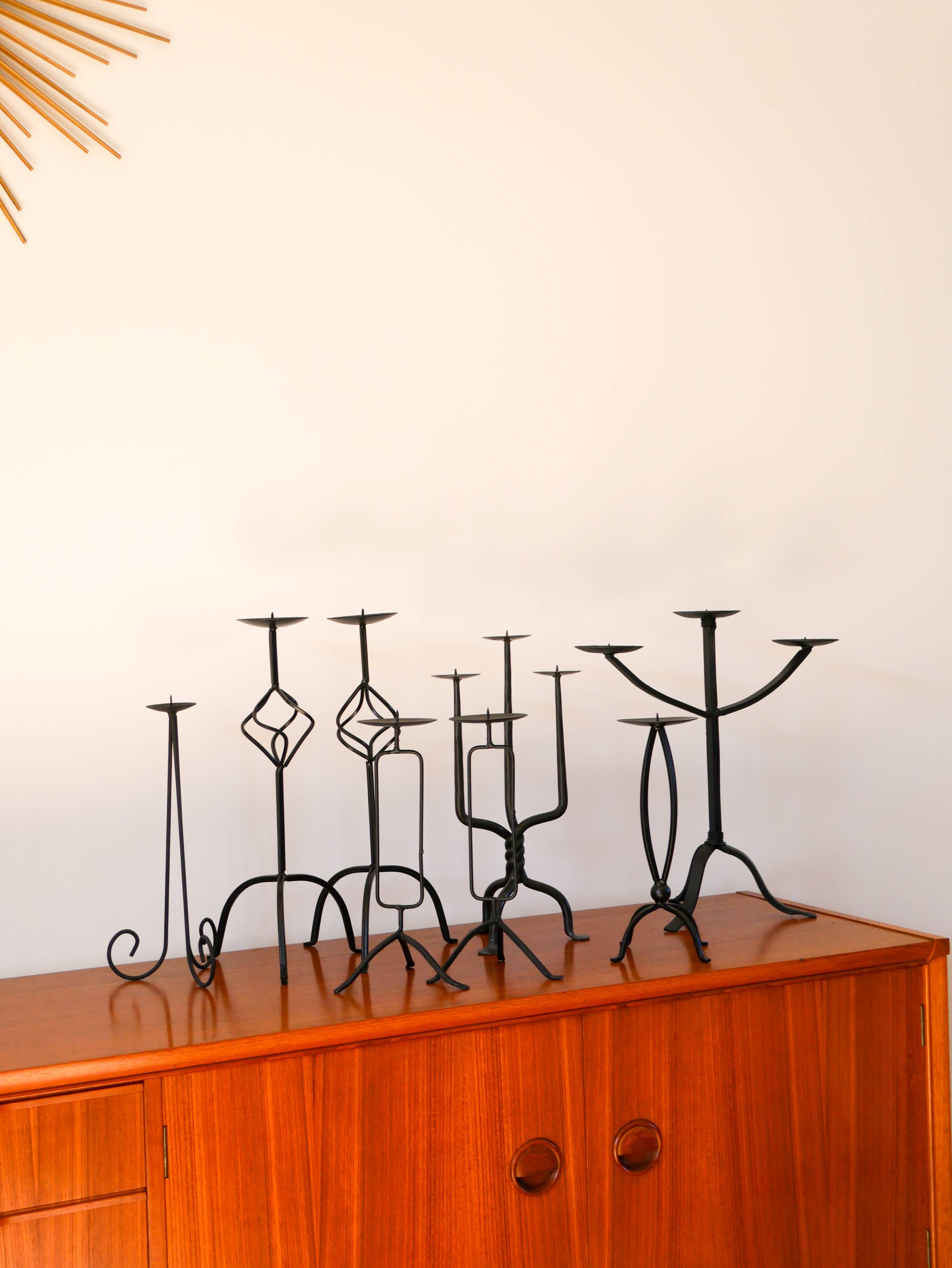 Black iron tripod chandelier, Brutalist, 1970 - 34 cm