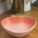 Strawberry-shaped earthenware salad bowl