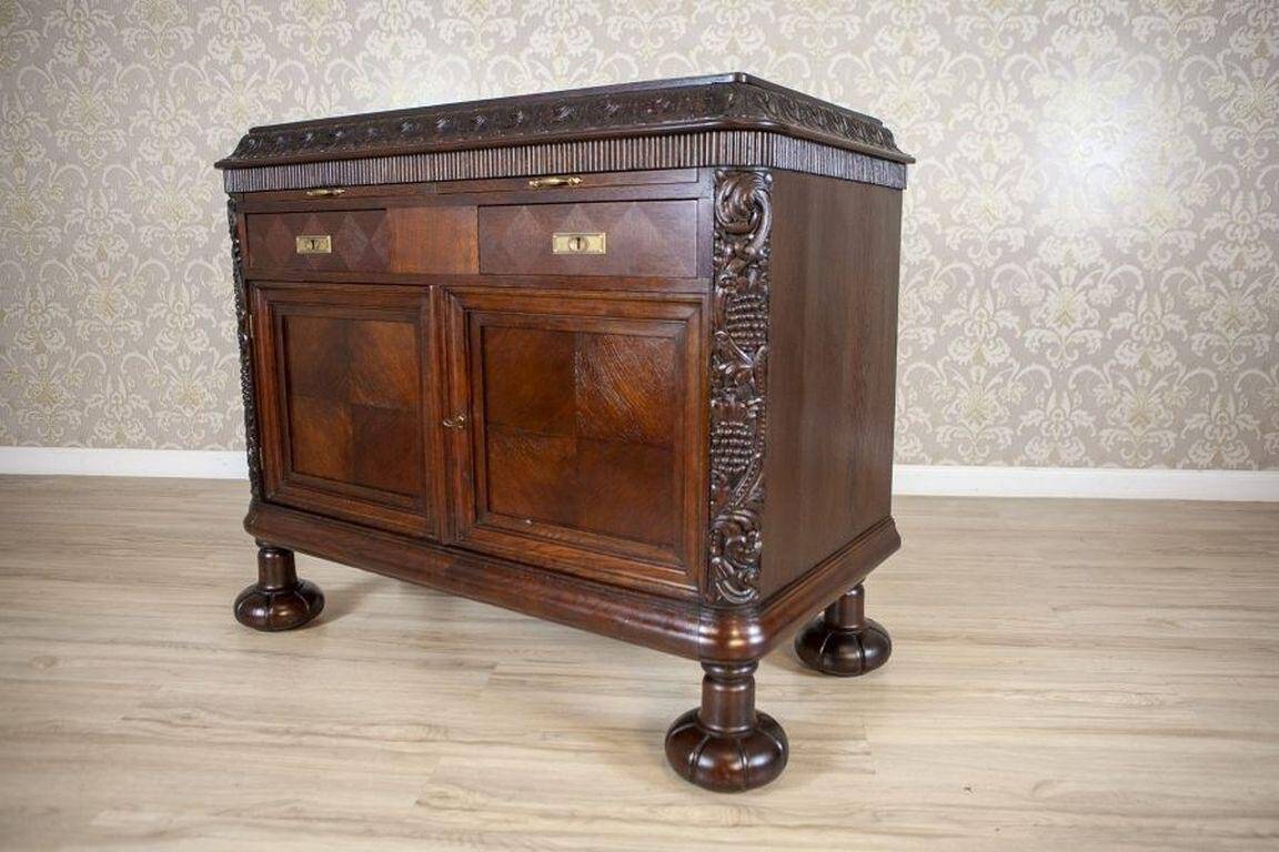 Early-20th Century Oak Commode in Brown with Drawers, 1930s