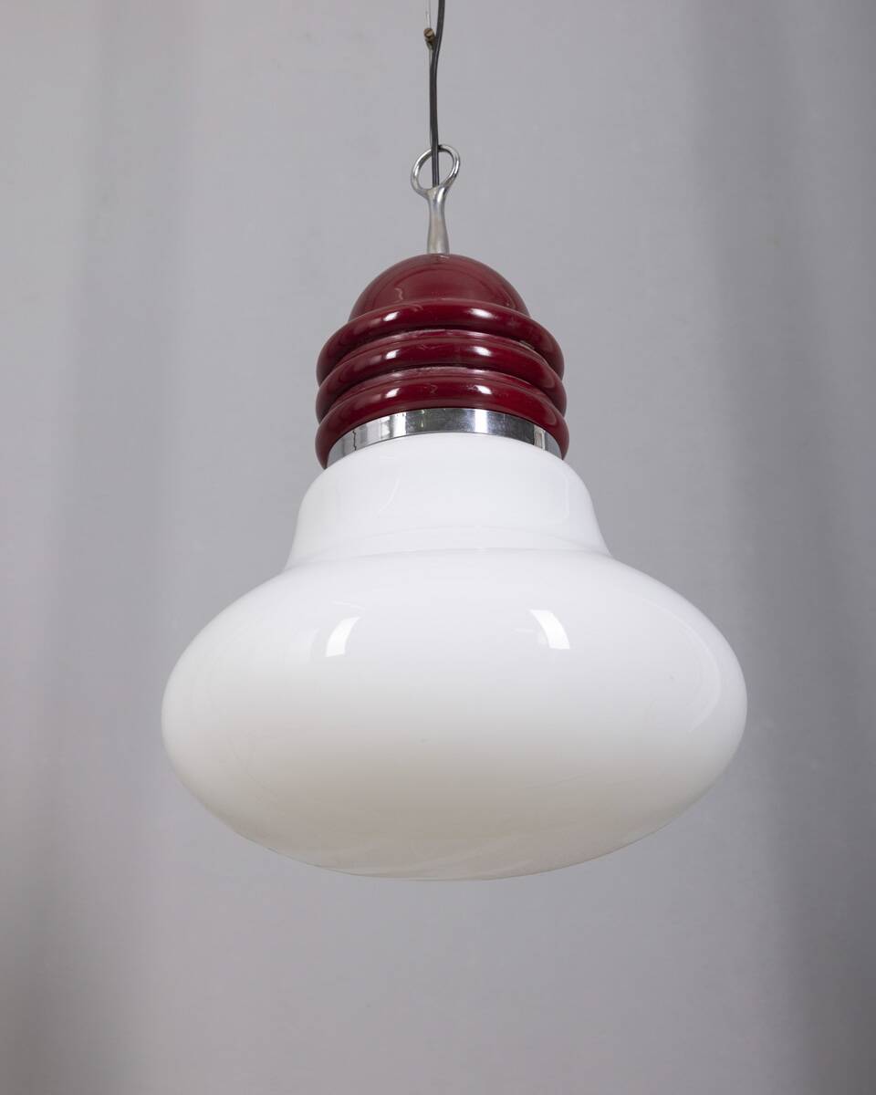 Vintage Glass and Metal Arianna Pendant Lamp by Piero Brombin for Artemide,