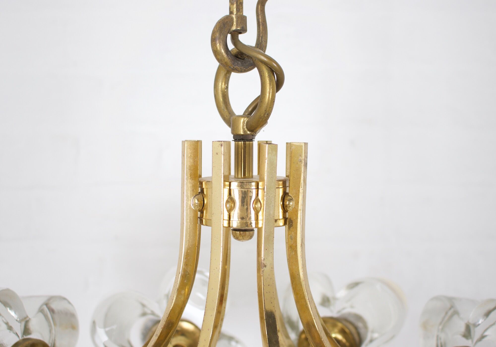 Lustre en laiton & fleurs Simon & Schelle.