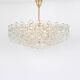 Large chandelier in gilded brass and crystal, Sciolari design by Palwa, Germany, 1970s.