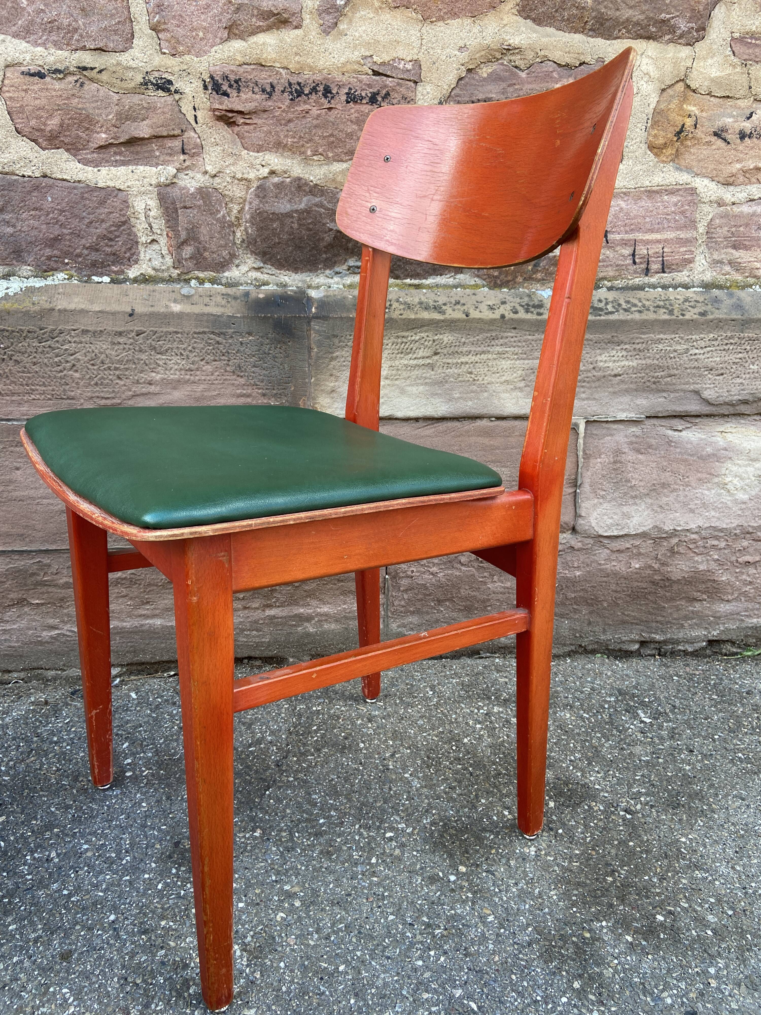 4 Vintage chairs of Restaurant bistro skai simili leather