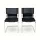 Pair of metal and leather chairs by Carlo Bartoli for T70, 1970s.